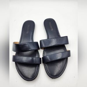Talbots Women's Dark Blue Slide Sandals